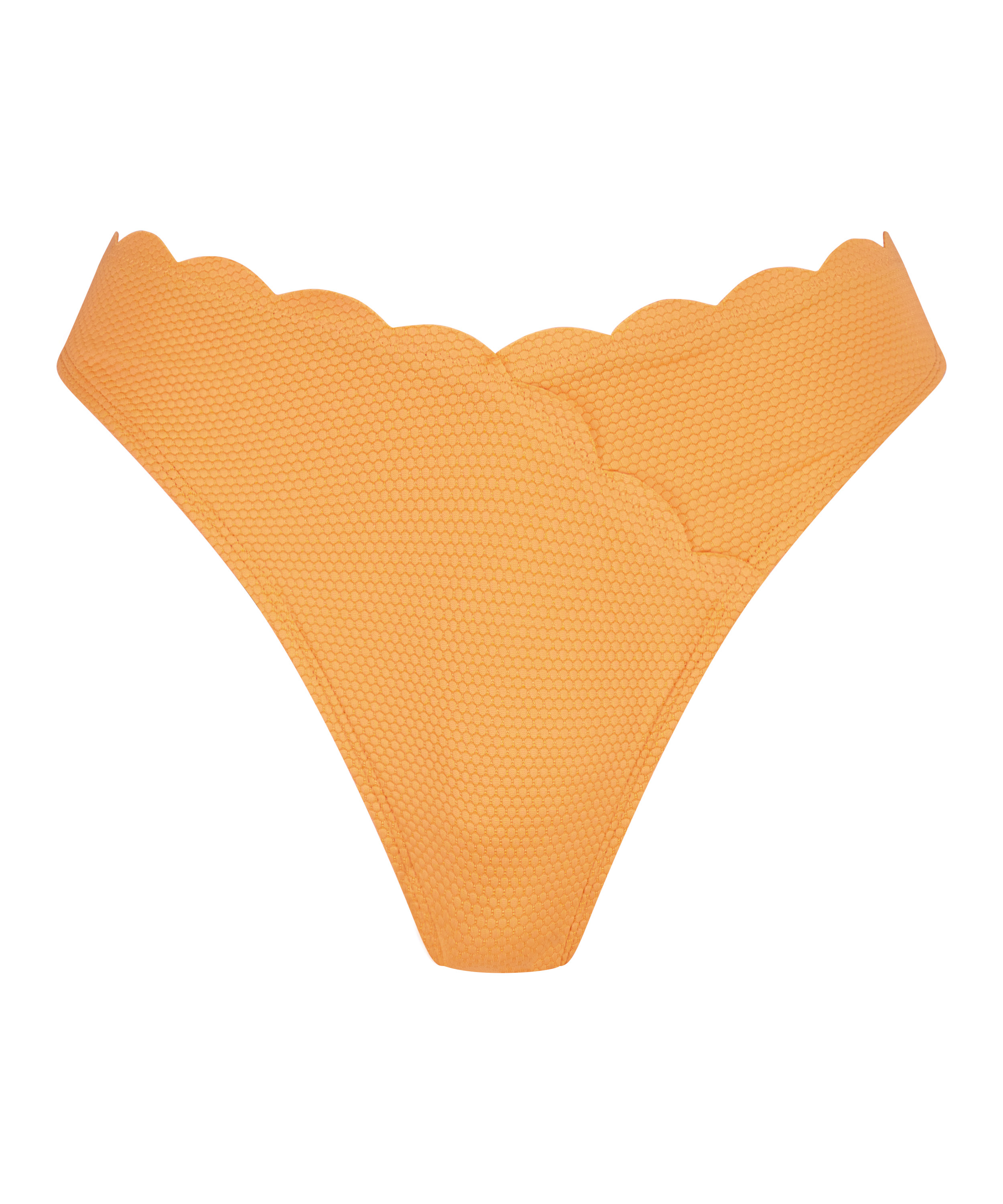 Højt udskåret bikinitrusse Scallop, Orange, main