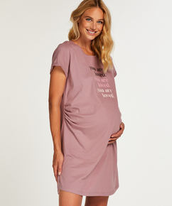 Pyjamas-T-shirt med korte ærmer til gravide, lilla