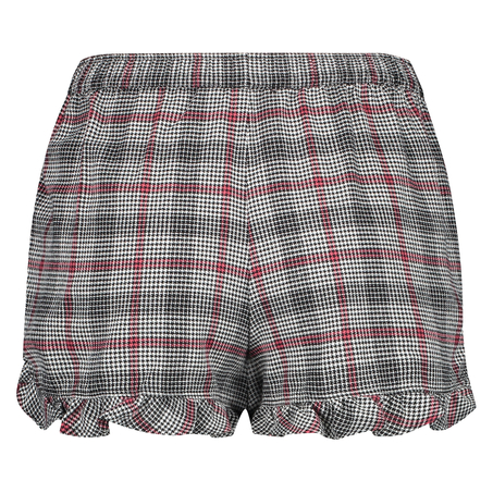 Pyjamasshorts Twill Check, Grå
