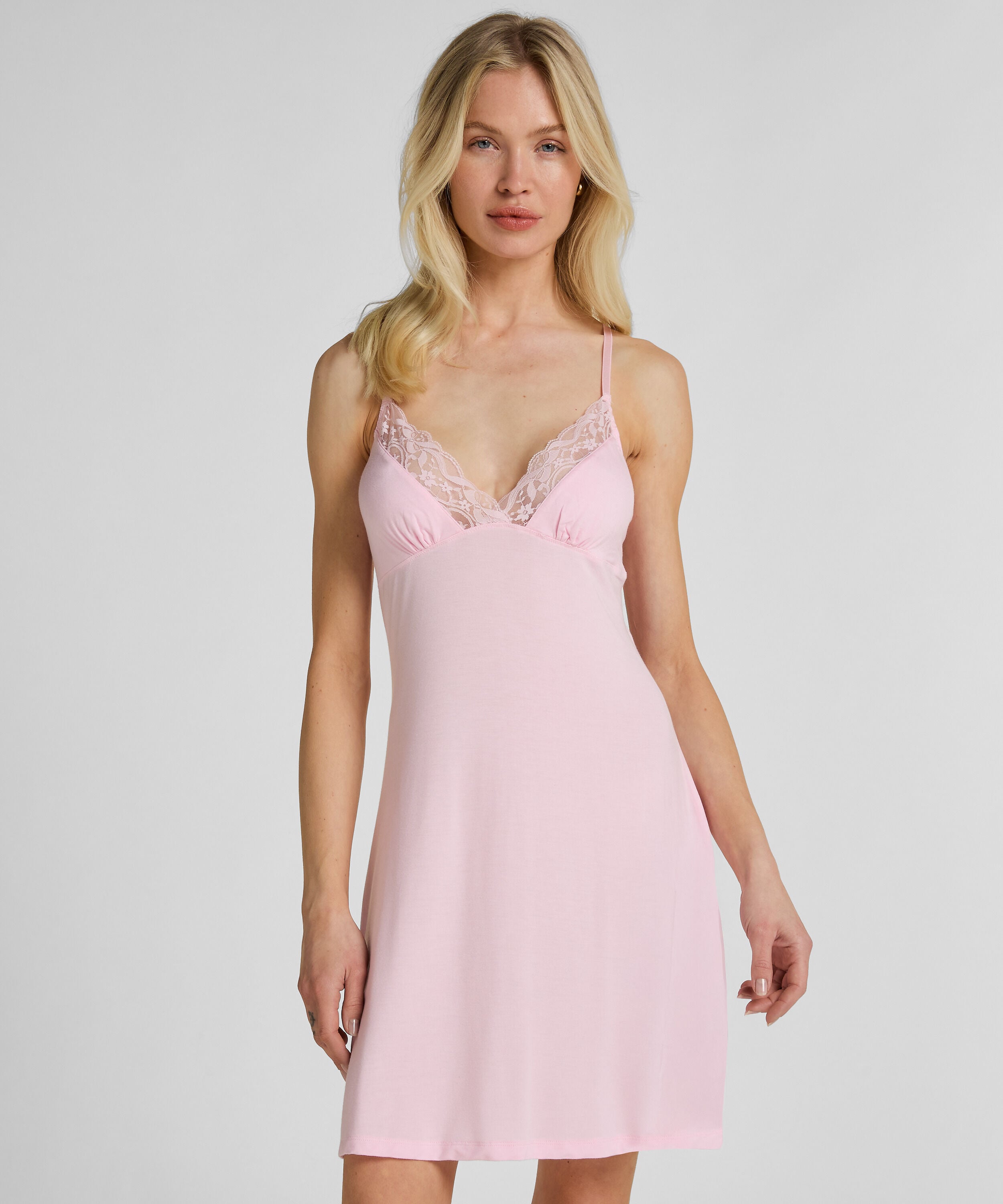 Jersey Slip Kjole, Lyserød