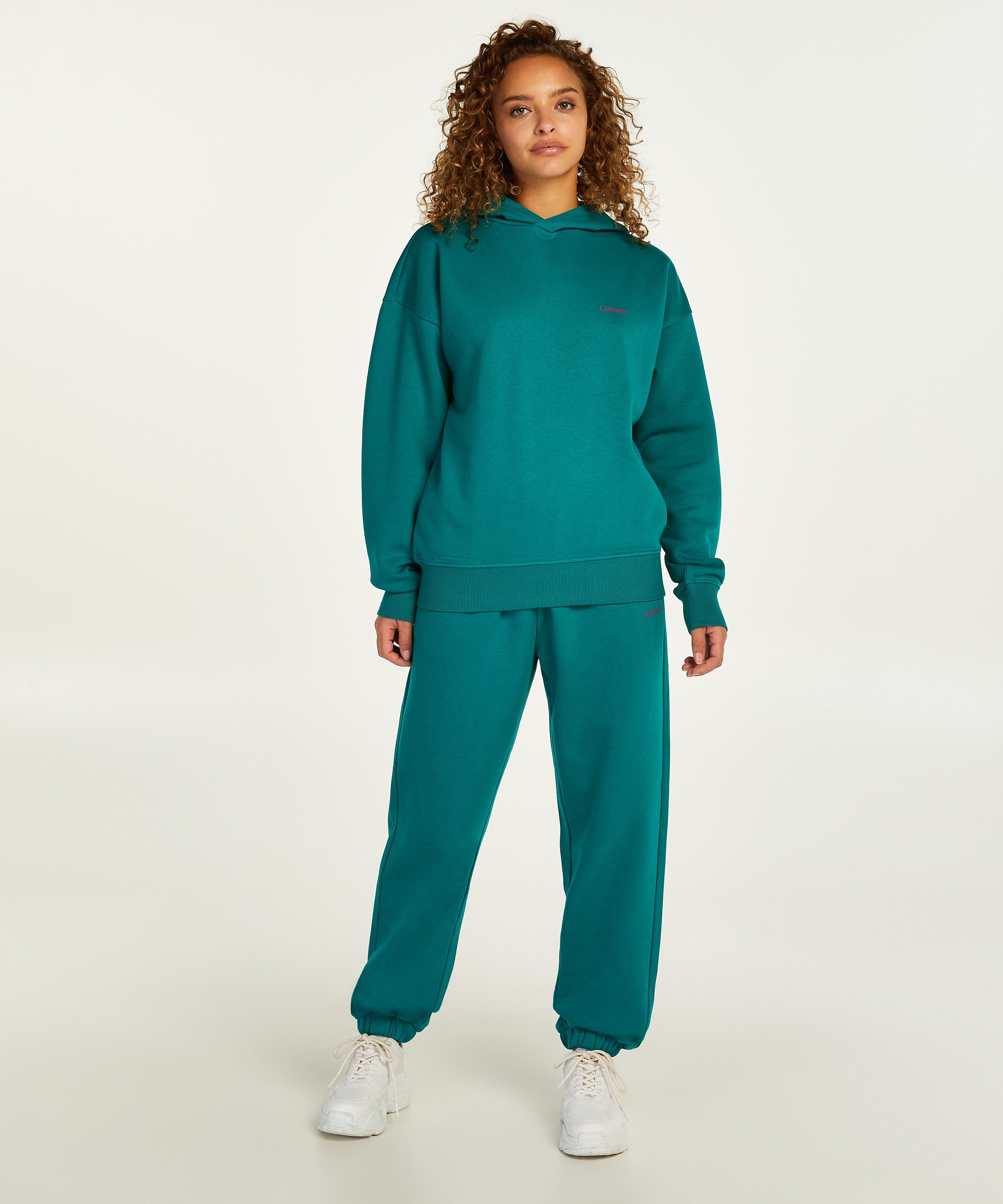 Sweat-hættetrøje i overstørrelse, grøn, main