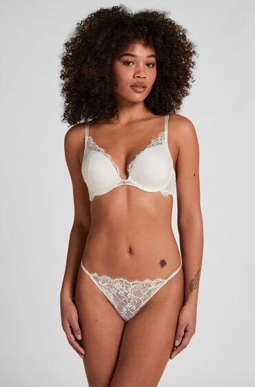 Hunkemöller Highleg Tanga Prina Hvid