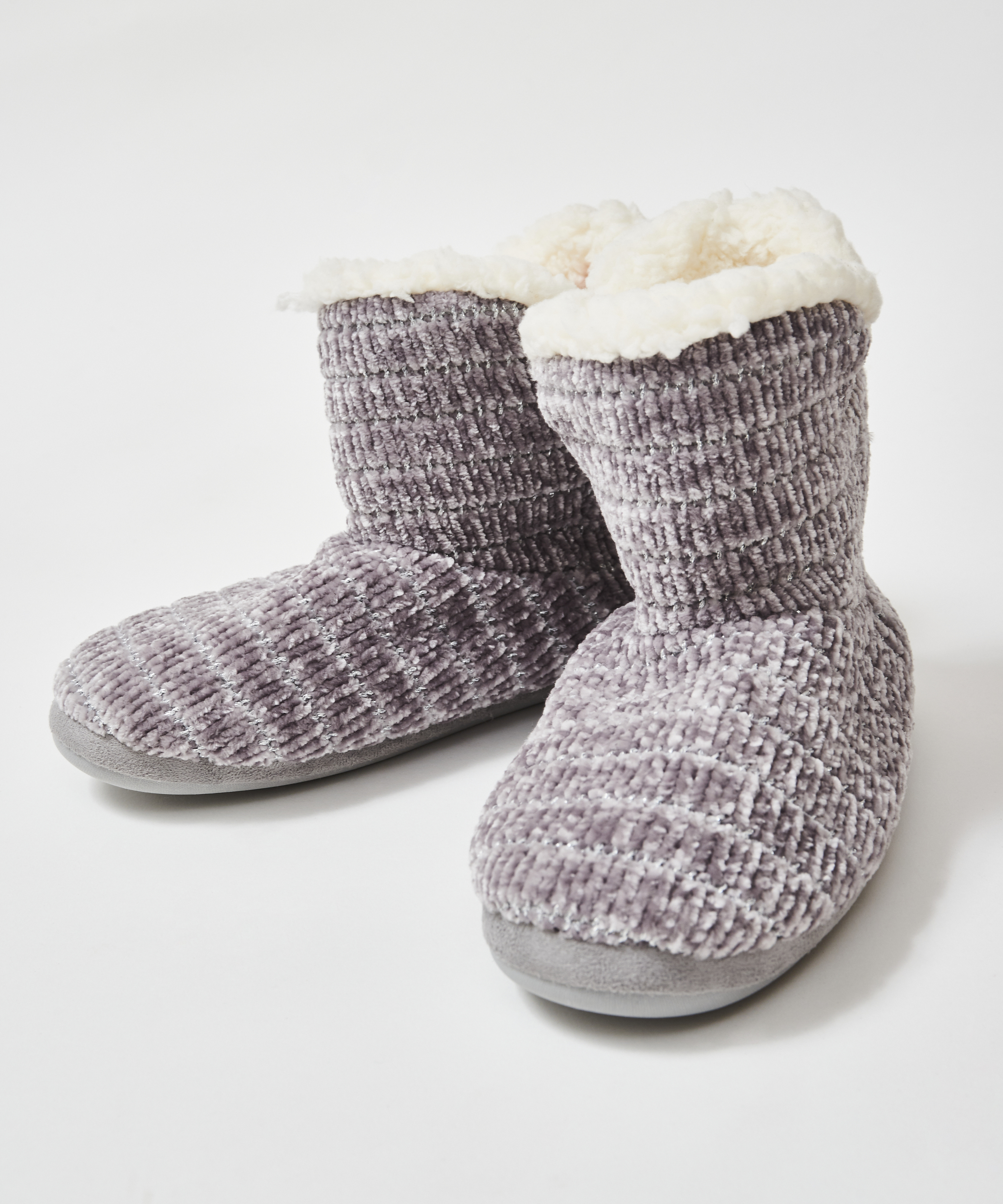 Hjemmesko Chenille, Grå, main