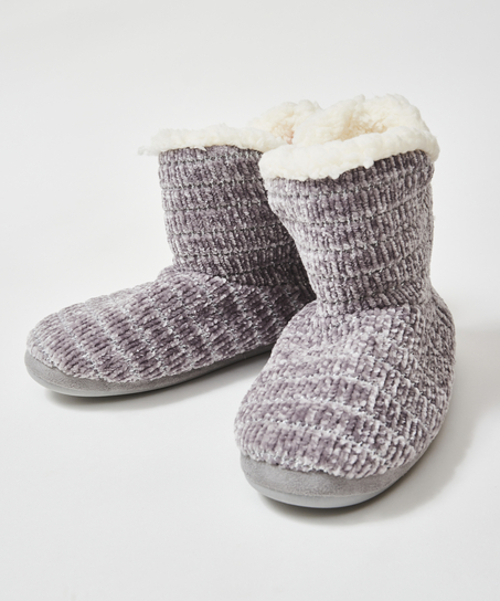 Hjemmesko Chenille, Grå