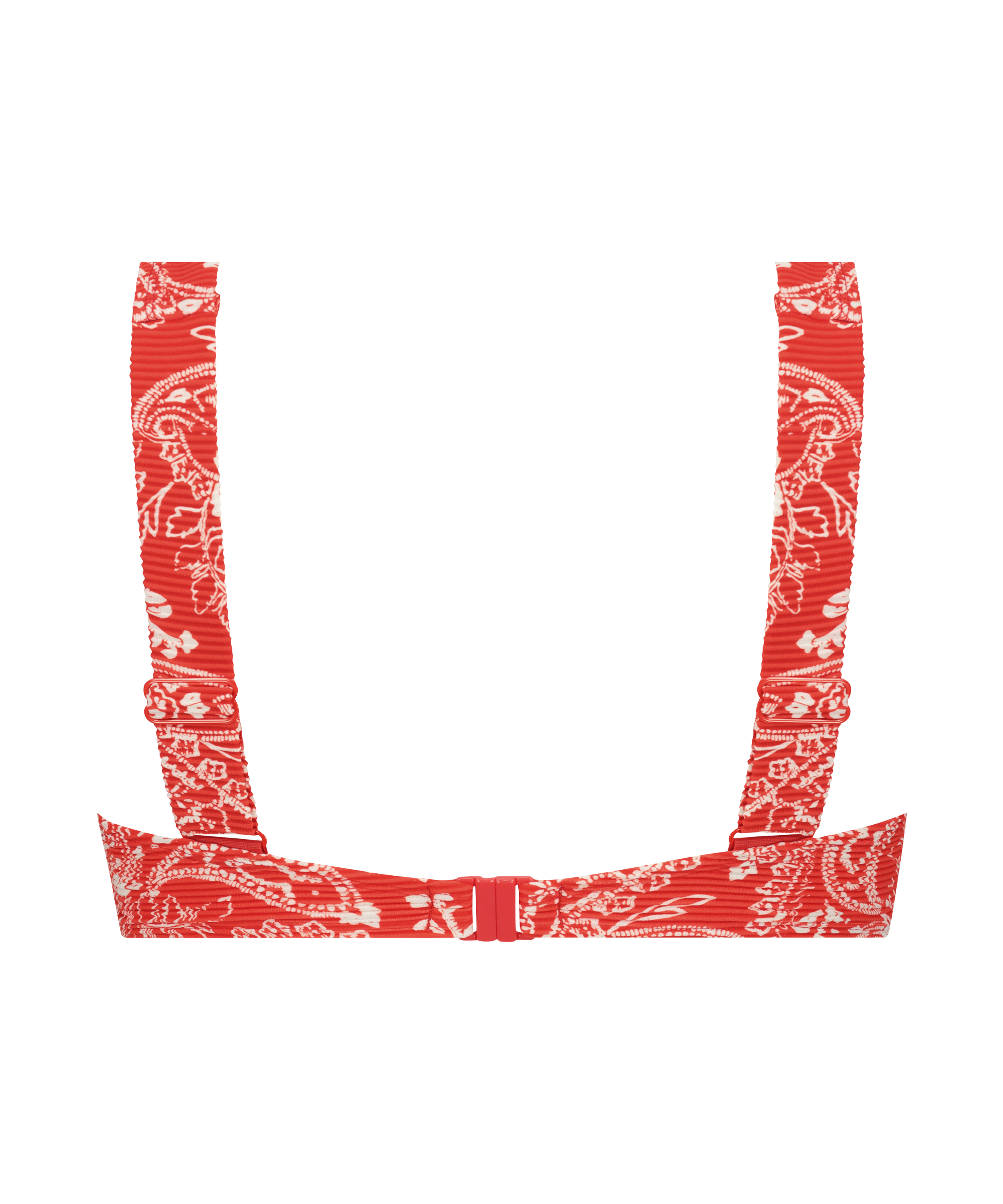 Paisley bikinitop ikke-formst&oslash;bt med b&oslash;jle, R&oslash;d, main