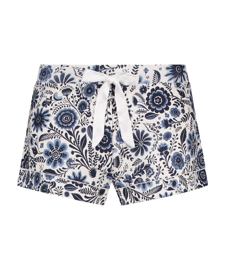 Jersey pyjamasshorts, Hvid