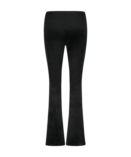 Flared Velours leggings, sort