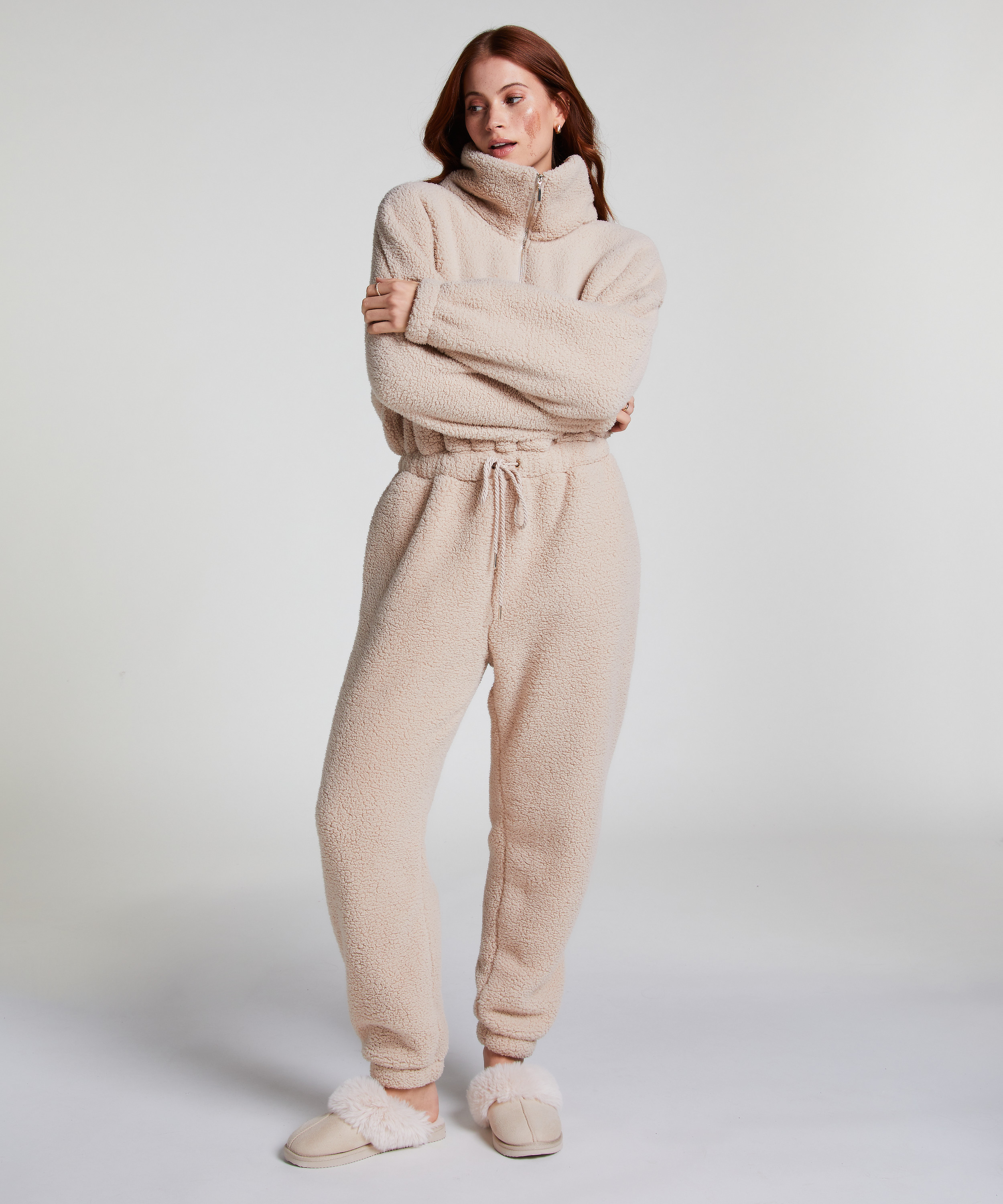 Onesie-jumpsuit fleece, Beige, main