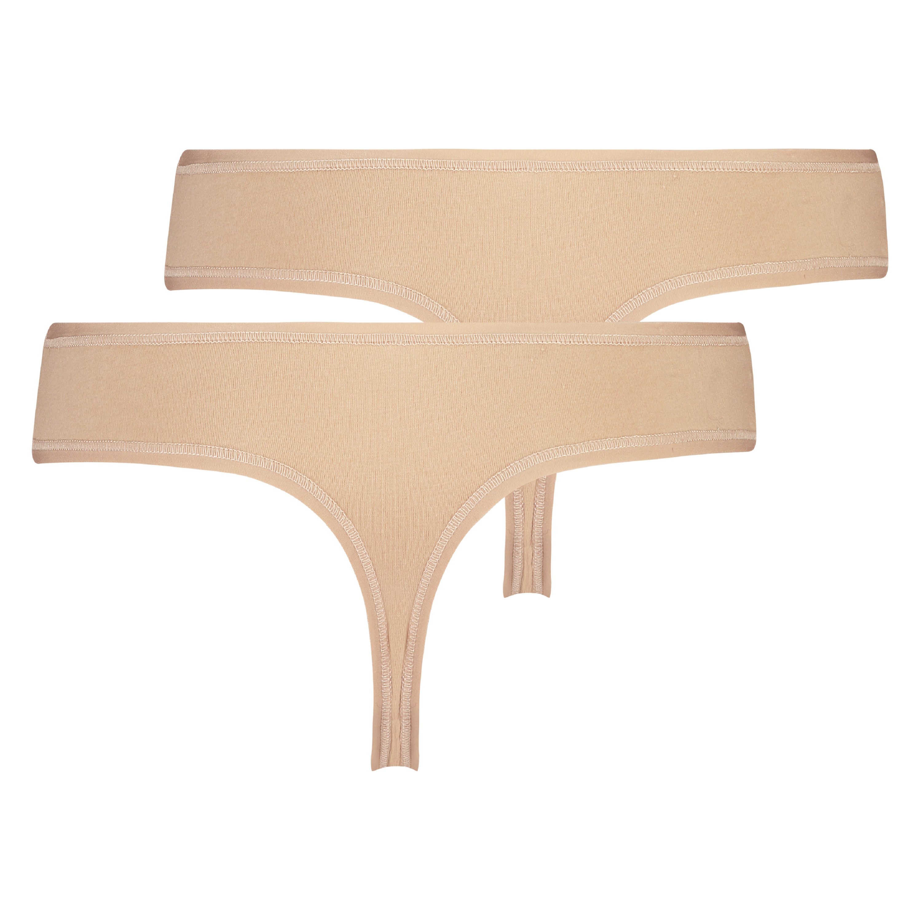 Pakke med 2 stk. string Cotton, Beige, main