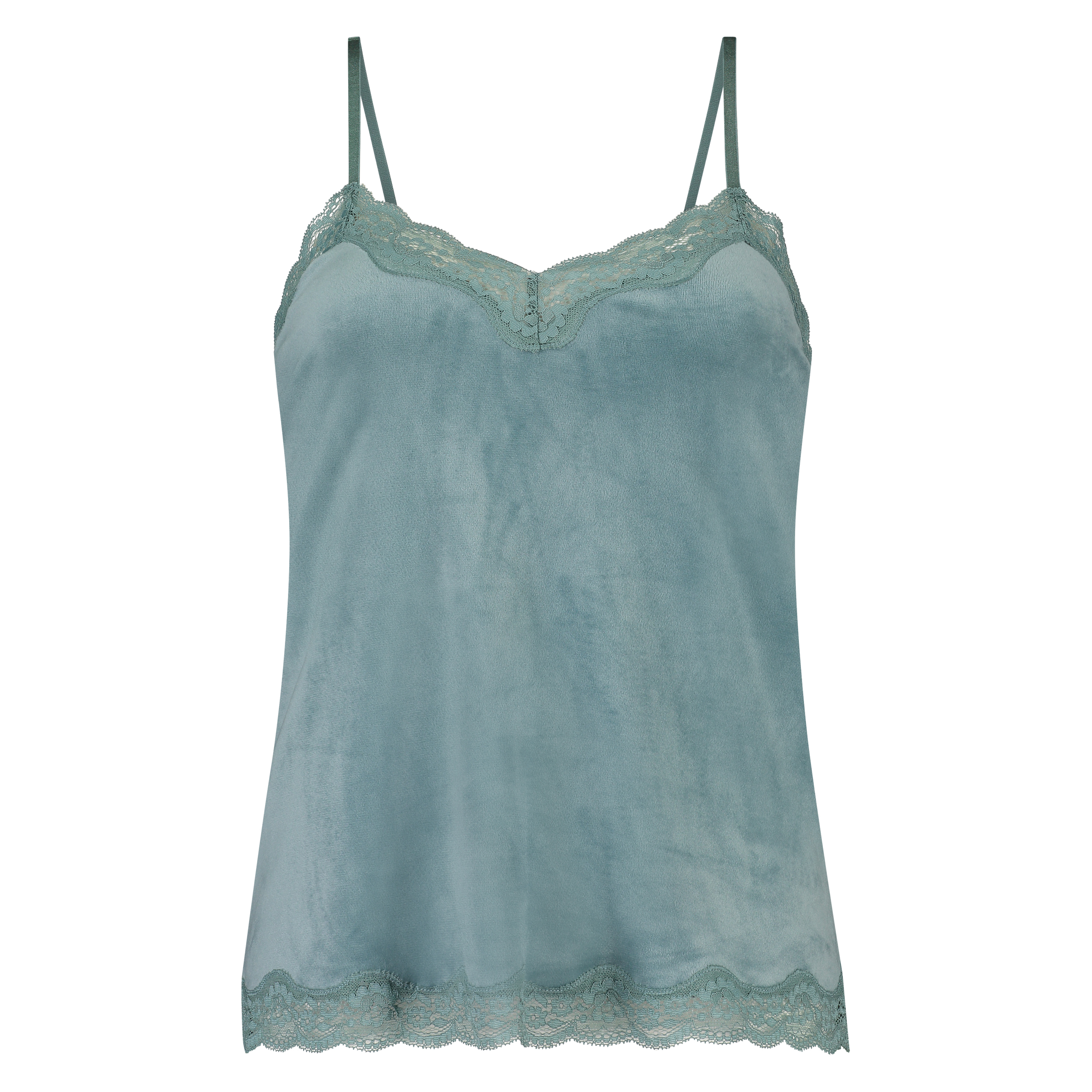 Cami top Velours Lace, Grøn, main