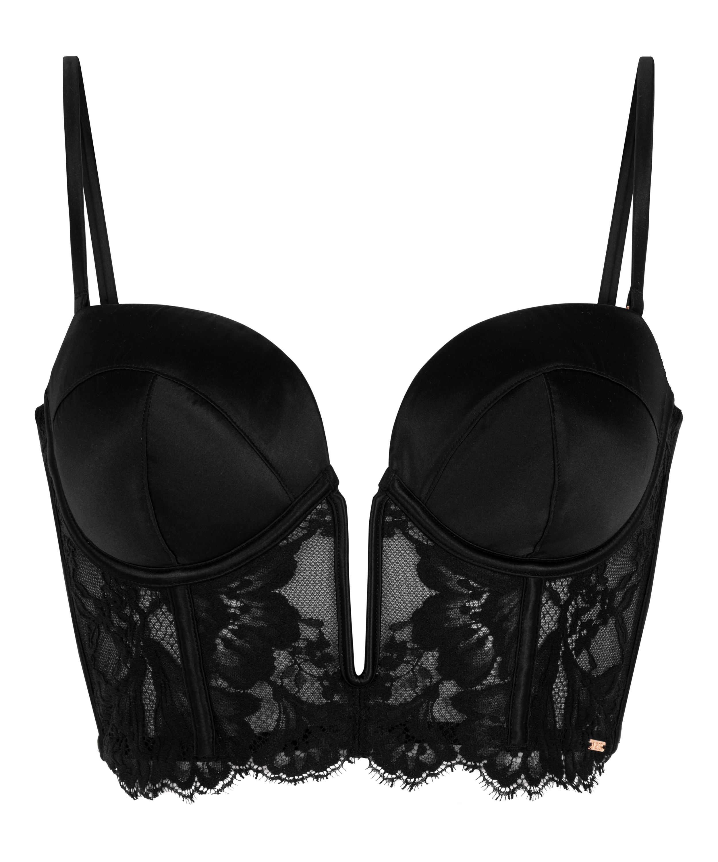 Grace mini-bustier, Sort, main