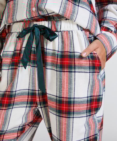 Petite pyjamasbukser af Flannel, Hvid