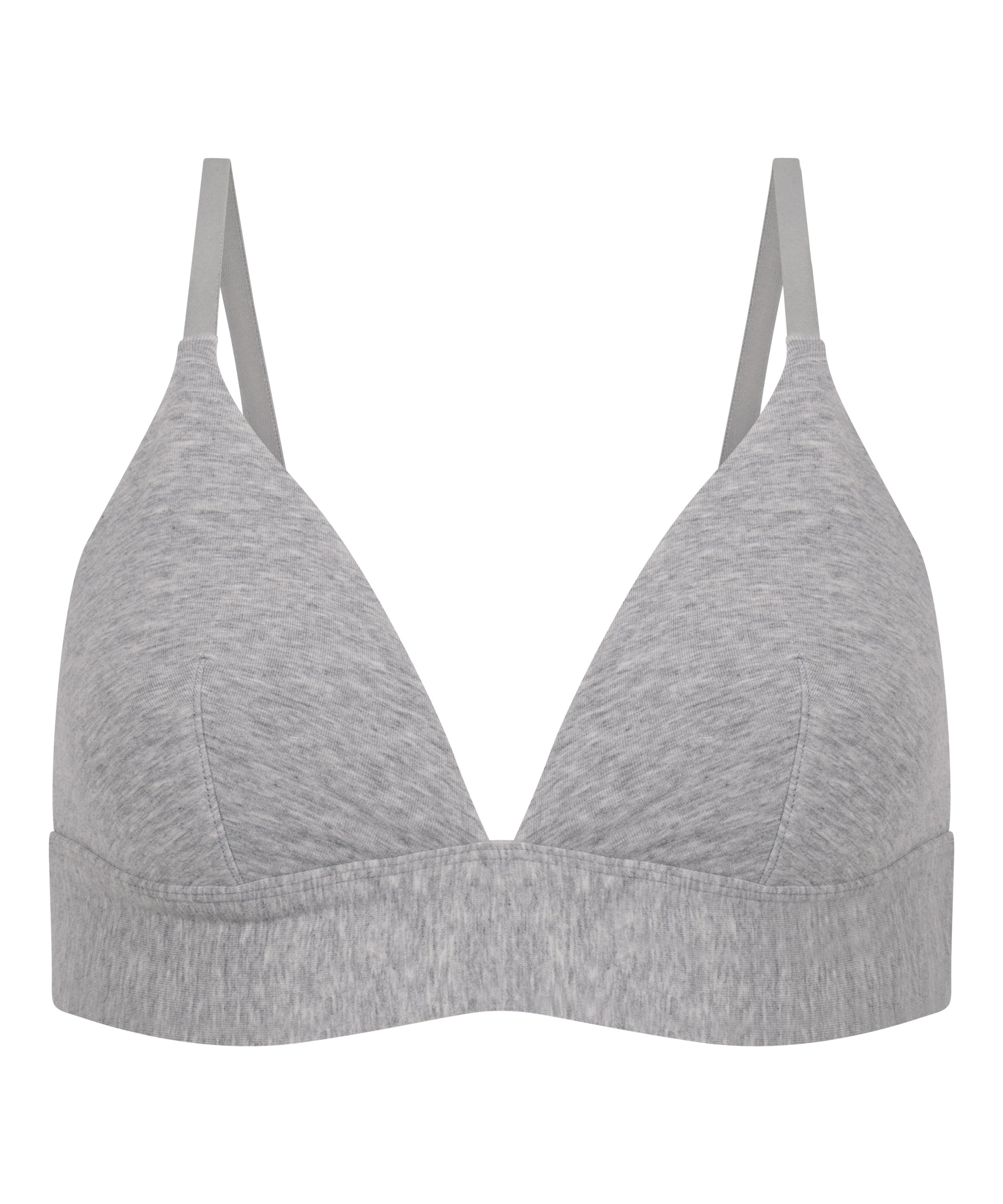 Bralette i bomuld, Gr&aring;, main