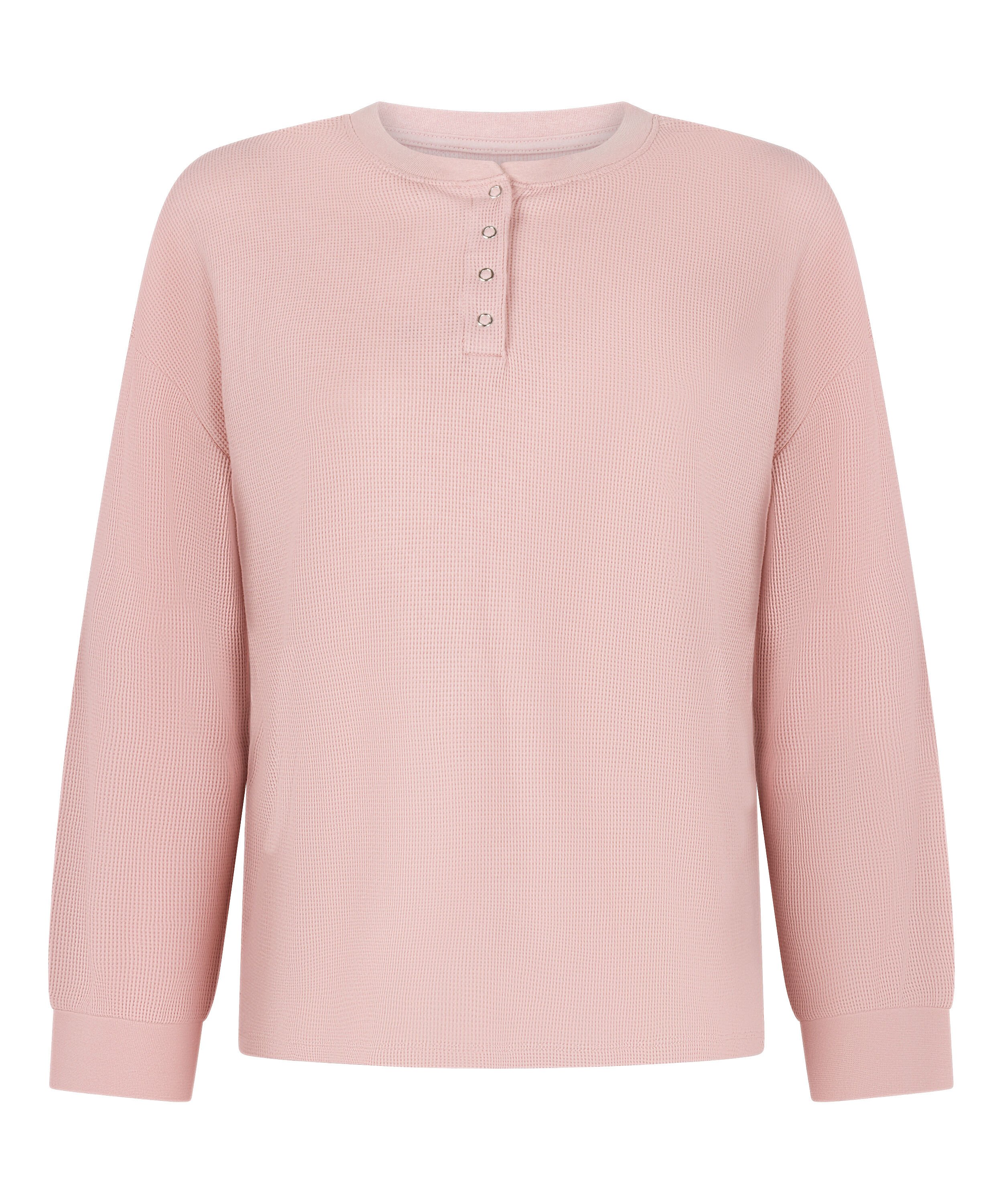Waffle Henley top, Lyser&oslash;d
