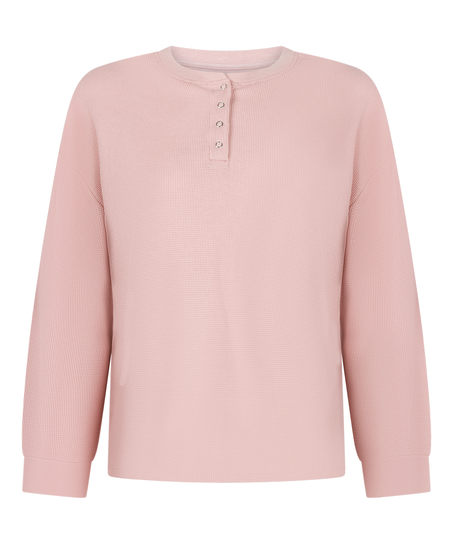 Waffle Henley top, Lyser&oslash;d
