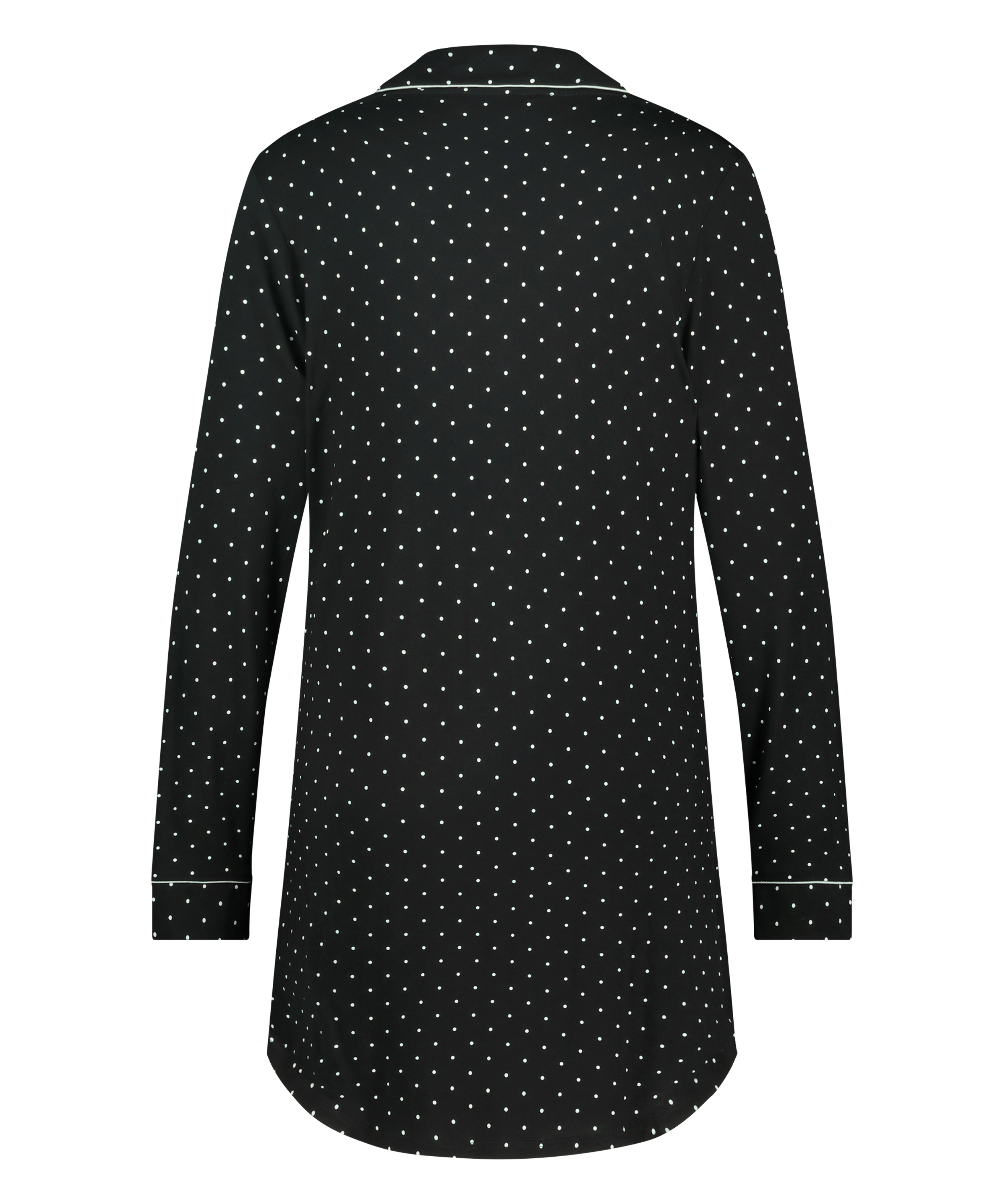 Langærmet jerseyskjortekjole Essential, Sort, main