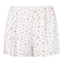 Ribstrikkede pyjamasshorts, Hvid