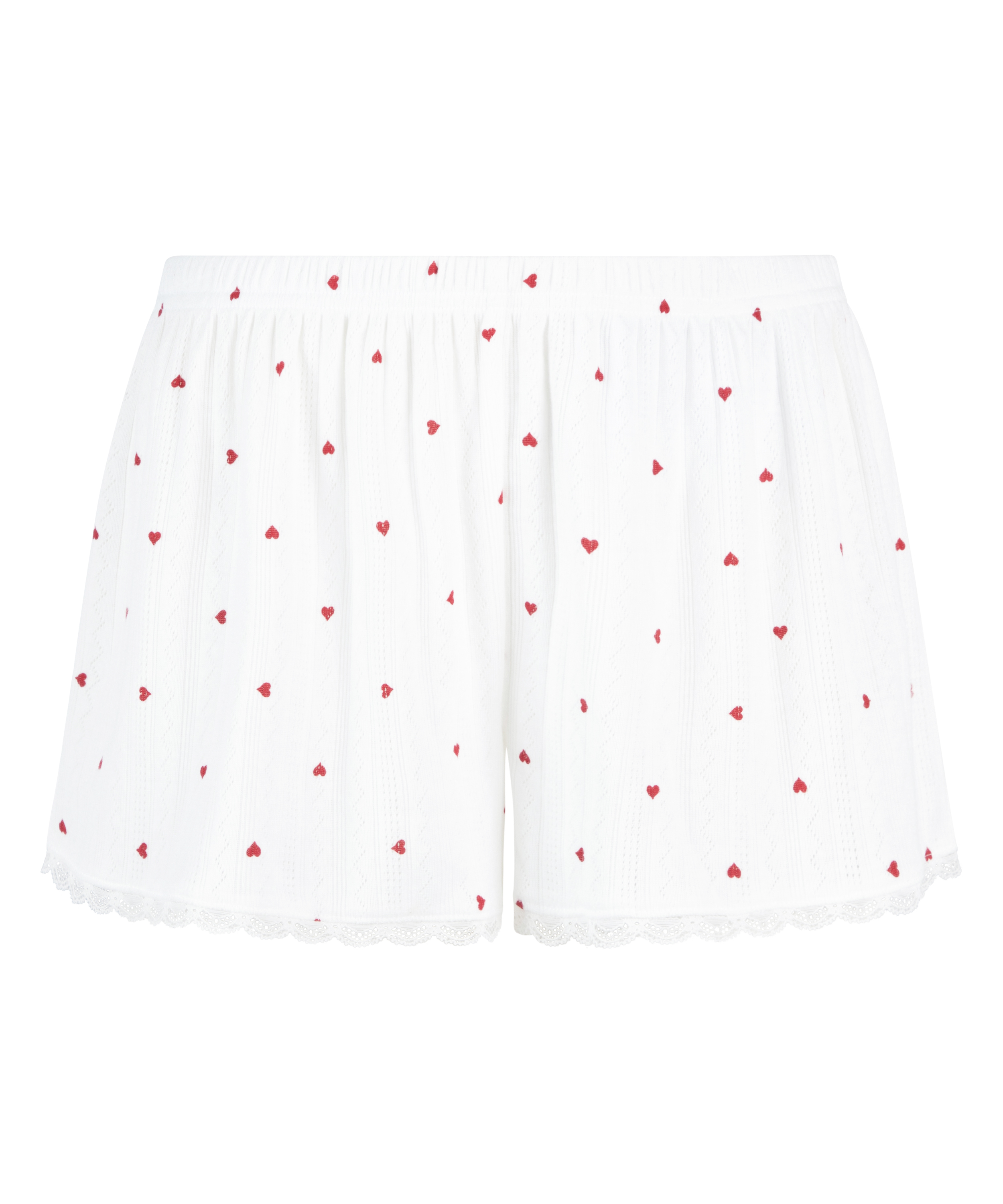 Pyjamasshorts Pointelle, Hvid, main