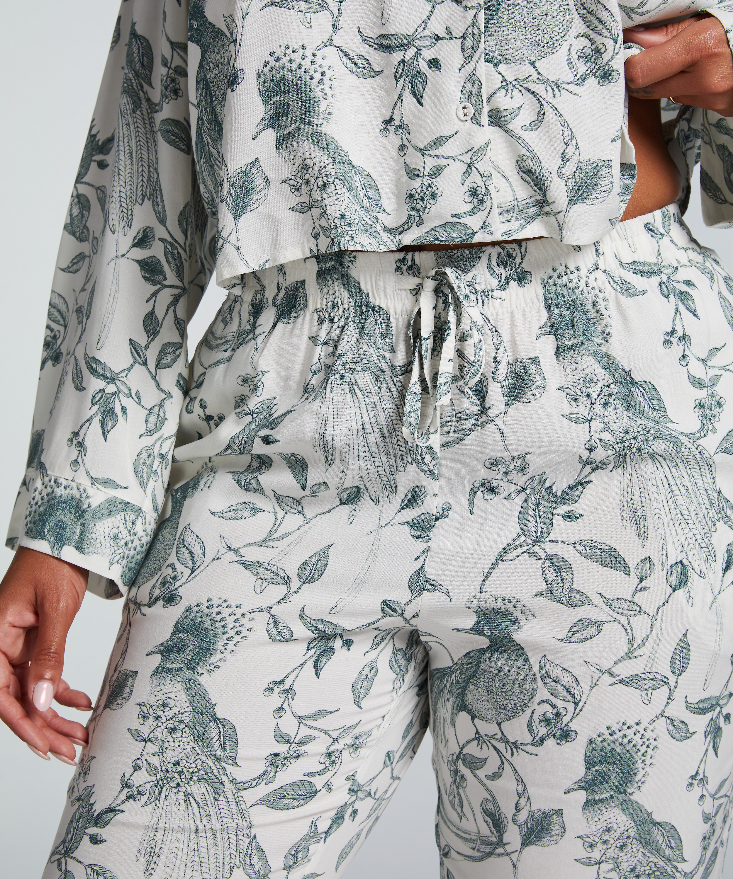 Tall pyjamasbukser, hvid, main