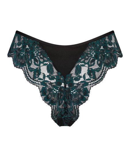 Brasilianske trusser med h&oslash;j udsk&aelig;ring Leona, sort