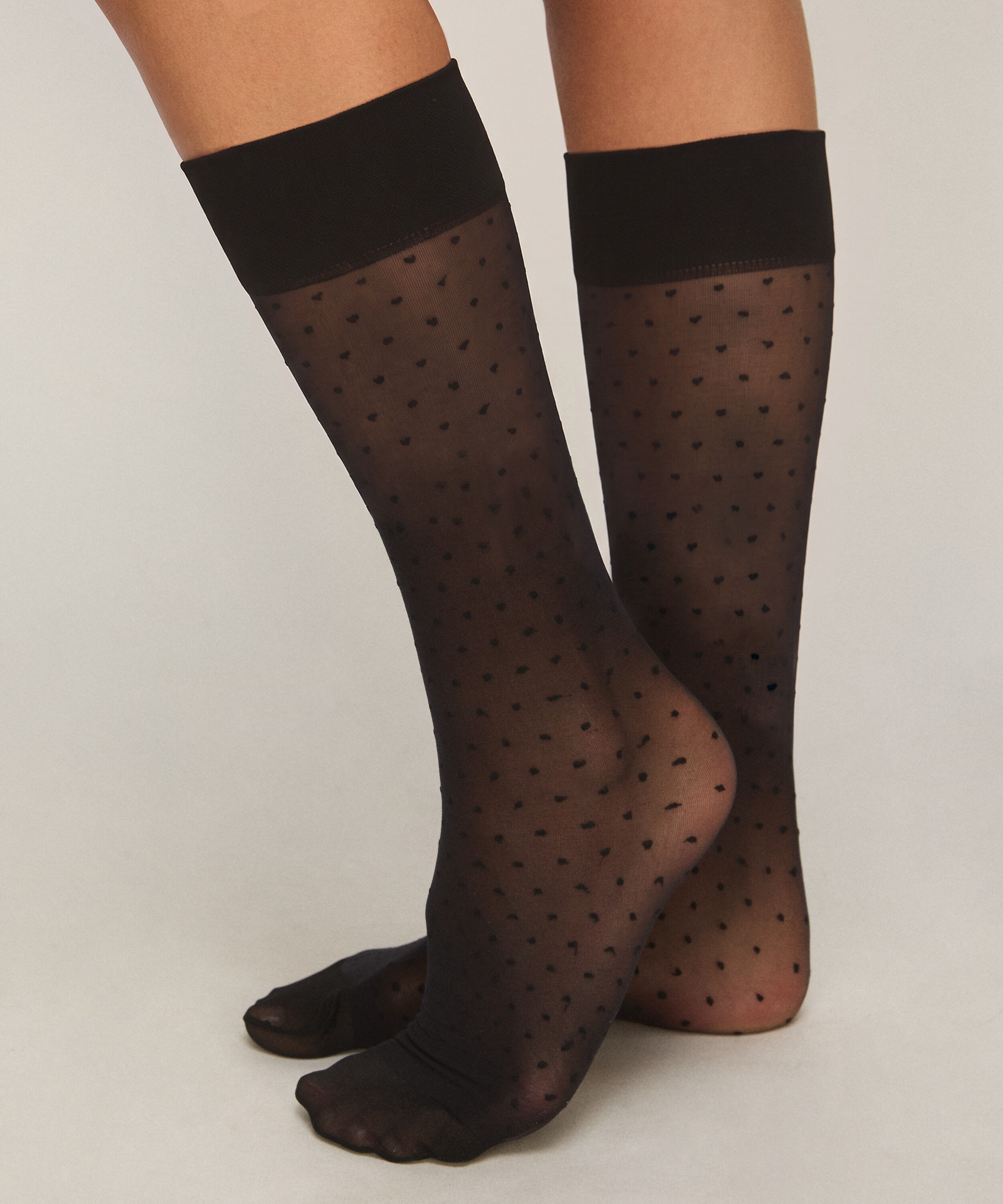 Sheer Sokker Dots, Sort