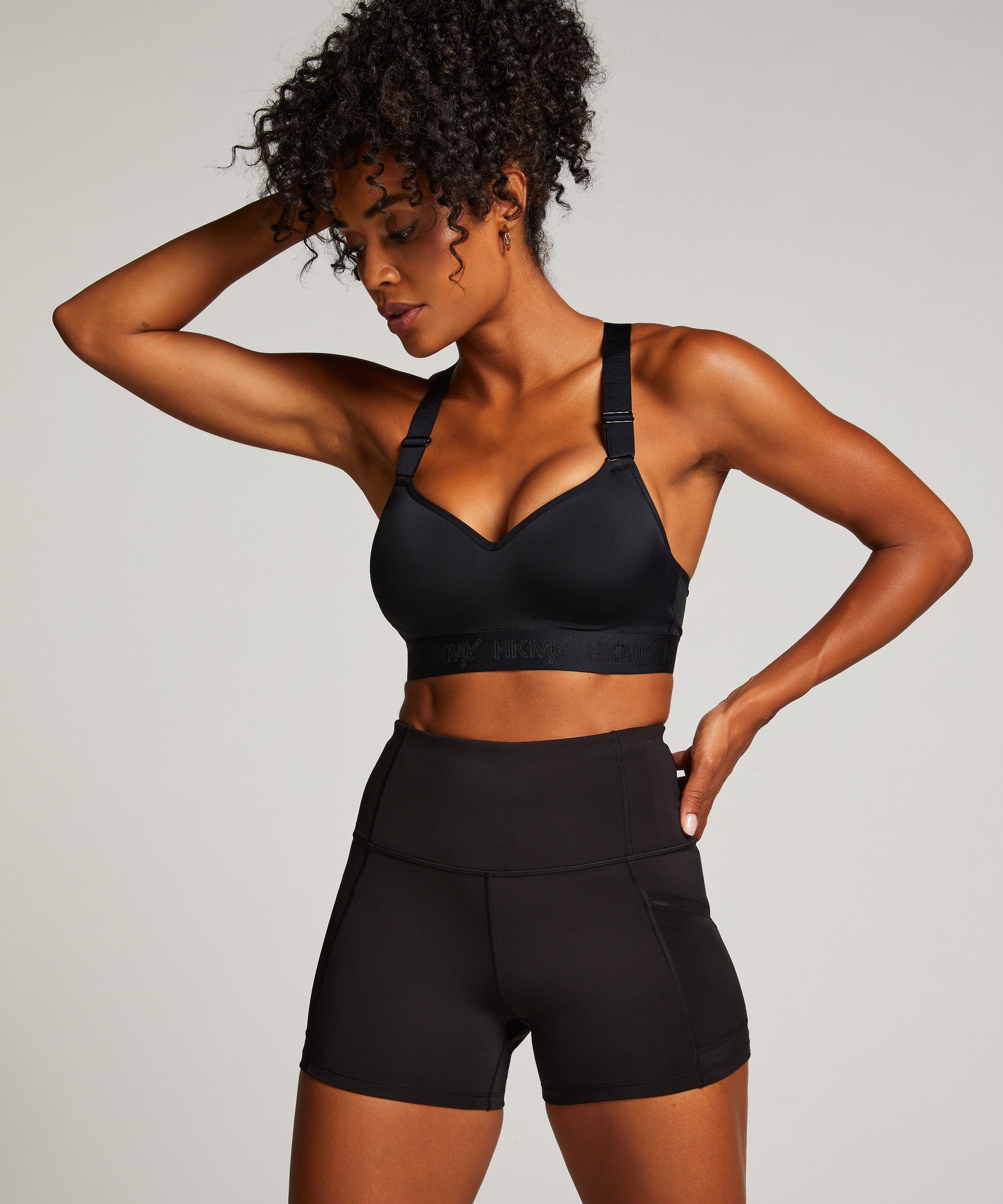 HKMX Shorts med h&oslash;j talje Oh My Squat, Sort, main