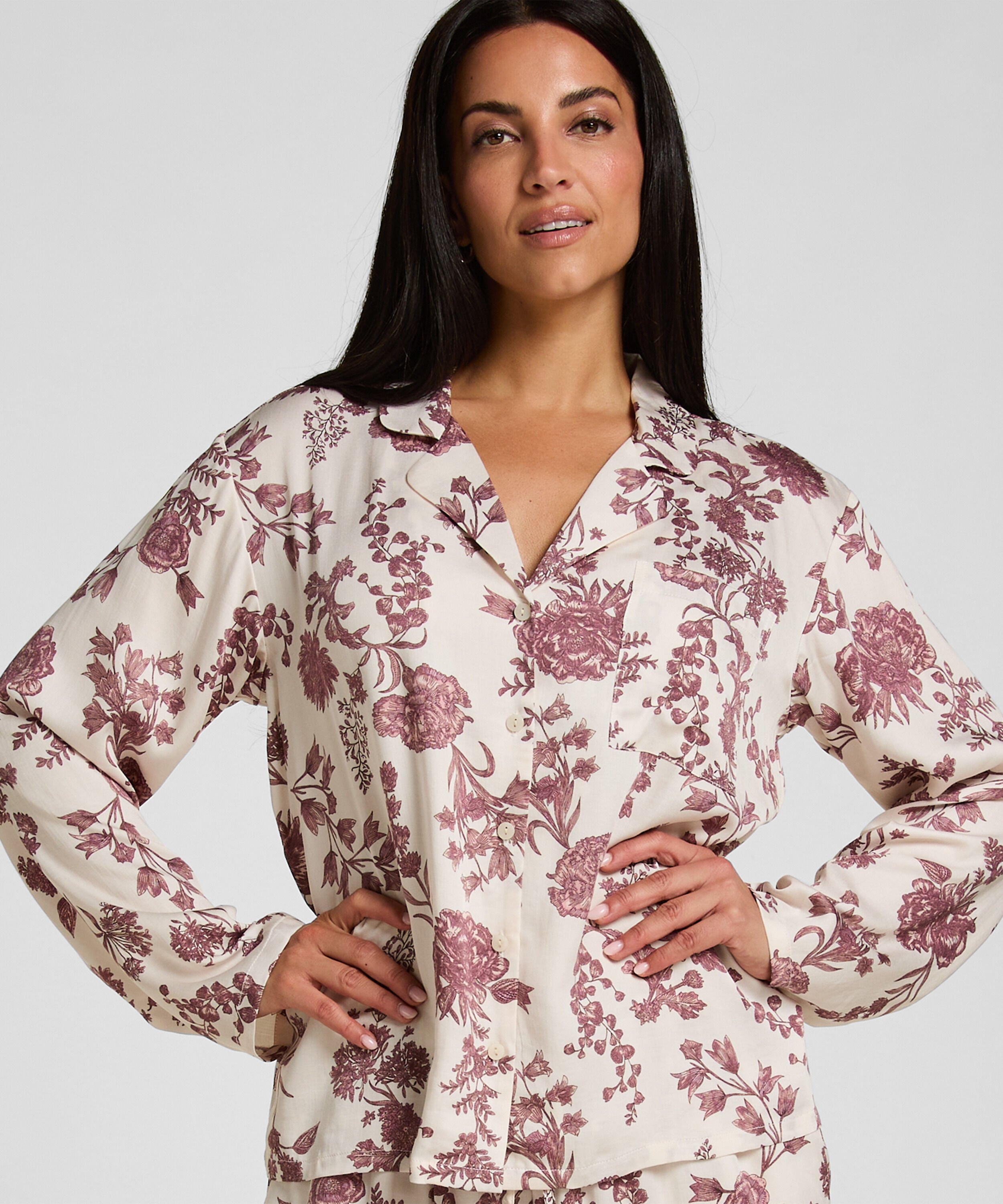 Pyjamas Jakke Woven Print, Beige Pyjamas Jakke Woven Print, Beige