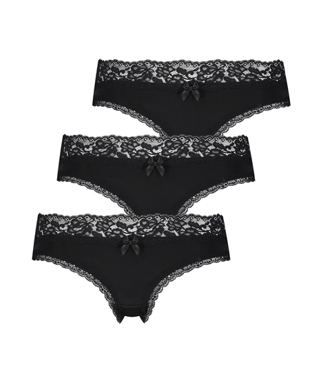 3-pak brasiliansk hipster Dakota, sort