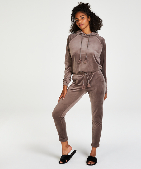 Petite Joggingbukser velour, Brown