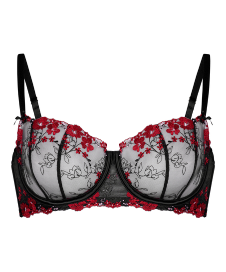 Ikke-formst&oslash;bt b&oslash;jle-bh med p&aelig;oner, Sort