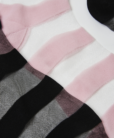 2 par sokker mesh striber, Sort