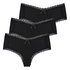 3-pak brasilianske trusser London, Sort
