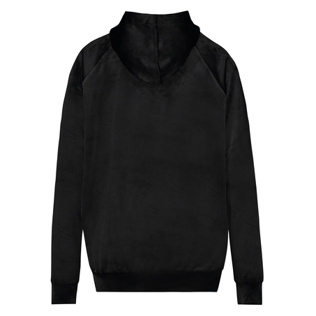 Lang&aelig;rmet, velour pyjamastop, Sort