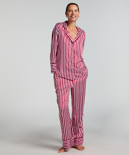 Langærmet satinjakke, Lyserød