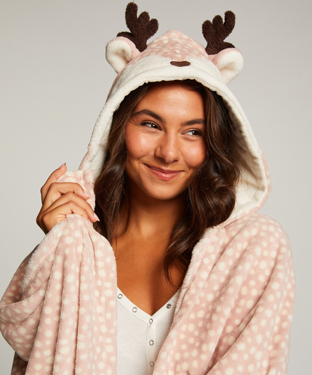 Hyggetæppe Rensdyr, pink