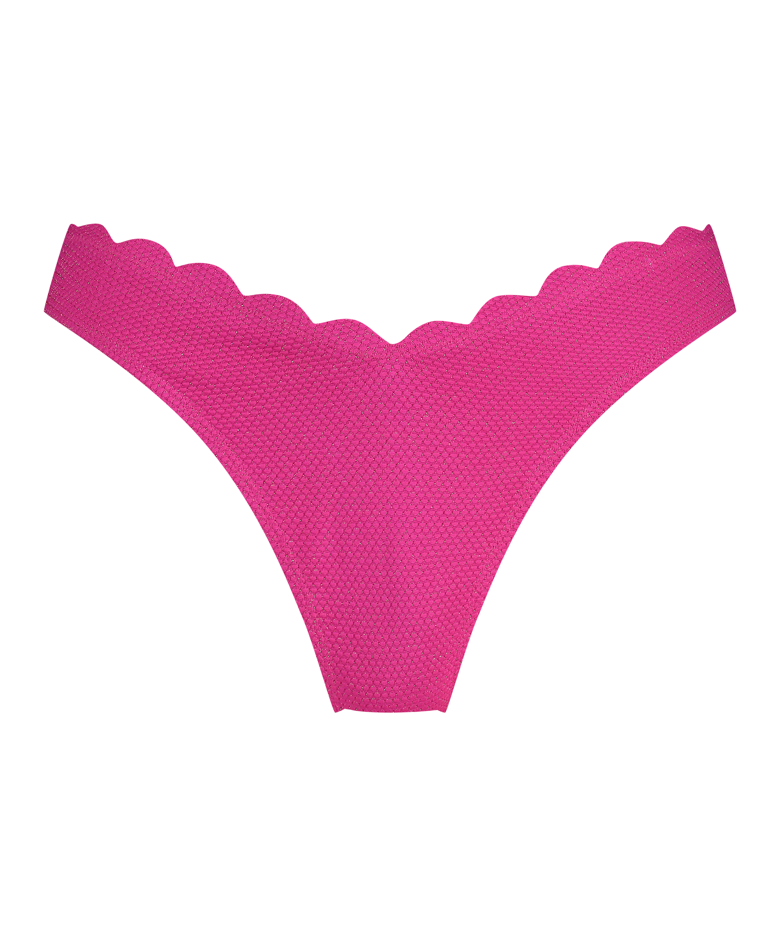 Højskåret Bikinitrusse Scallop Lurex, pink, main