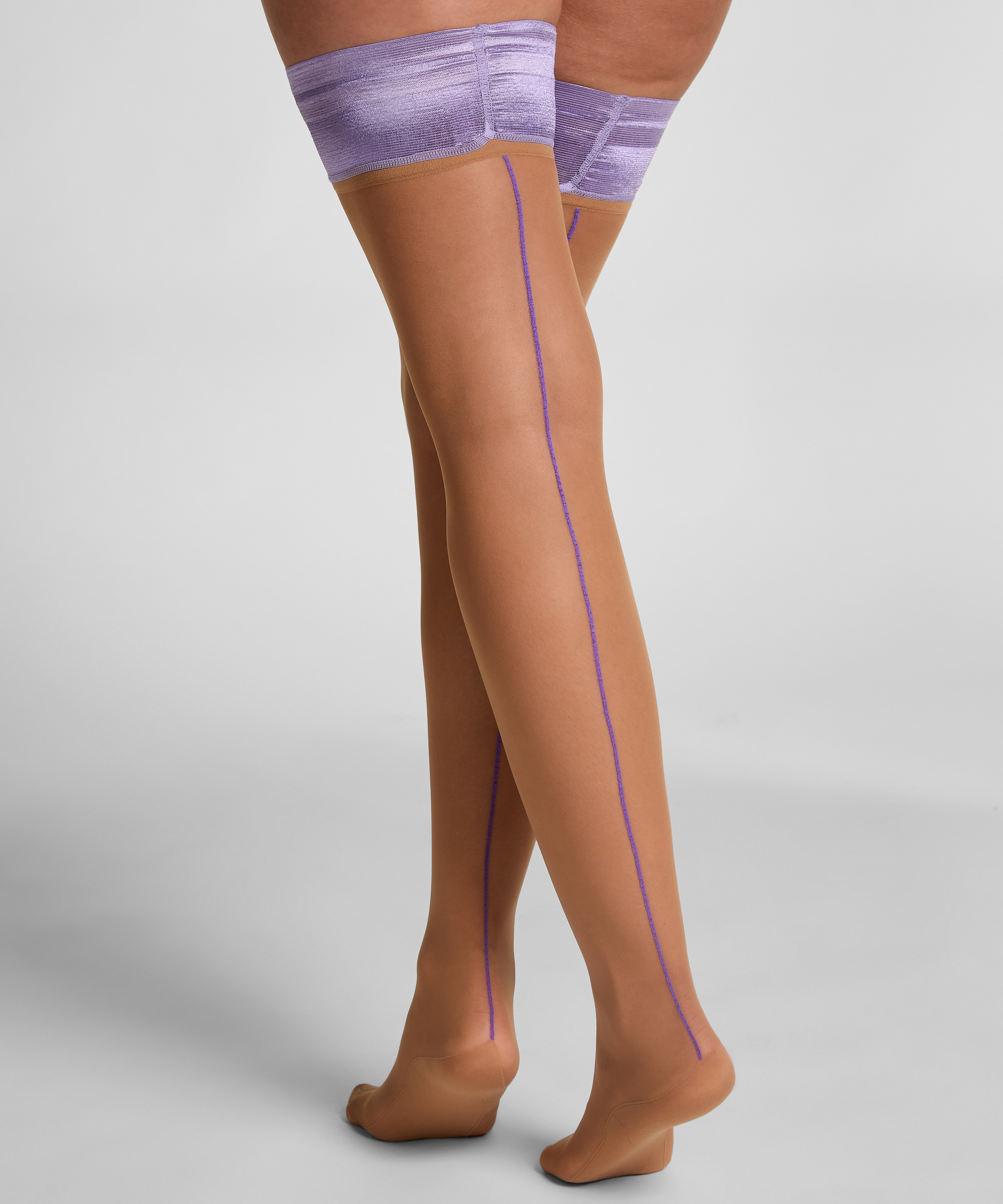 Stay-ups 15 Denier Backseam, Lilla, main