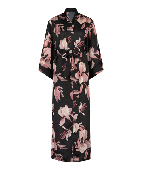 Kimono satin Bloom, Sort