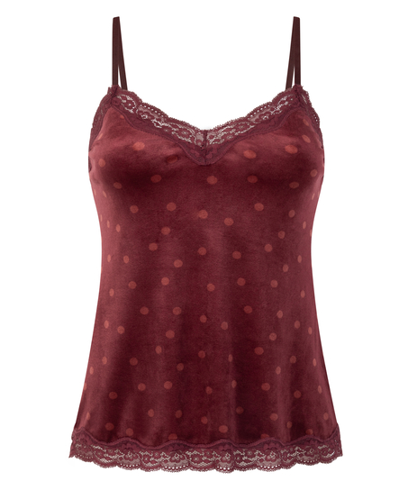 Cami top Velours Lace, Lilla