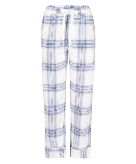 Tall Pyjamasbukser af flanell, Blå