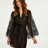 Chiffon Mesh Lace kimono, Sort