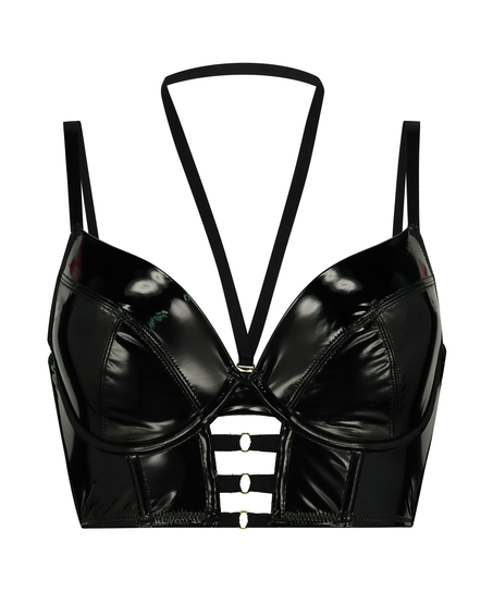 Formstøbt longline-bøjle-bh Forførerinde, Sort
