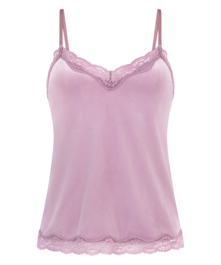 Cami top Velours Lace, Lilla