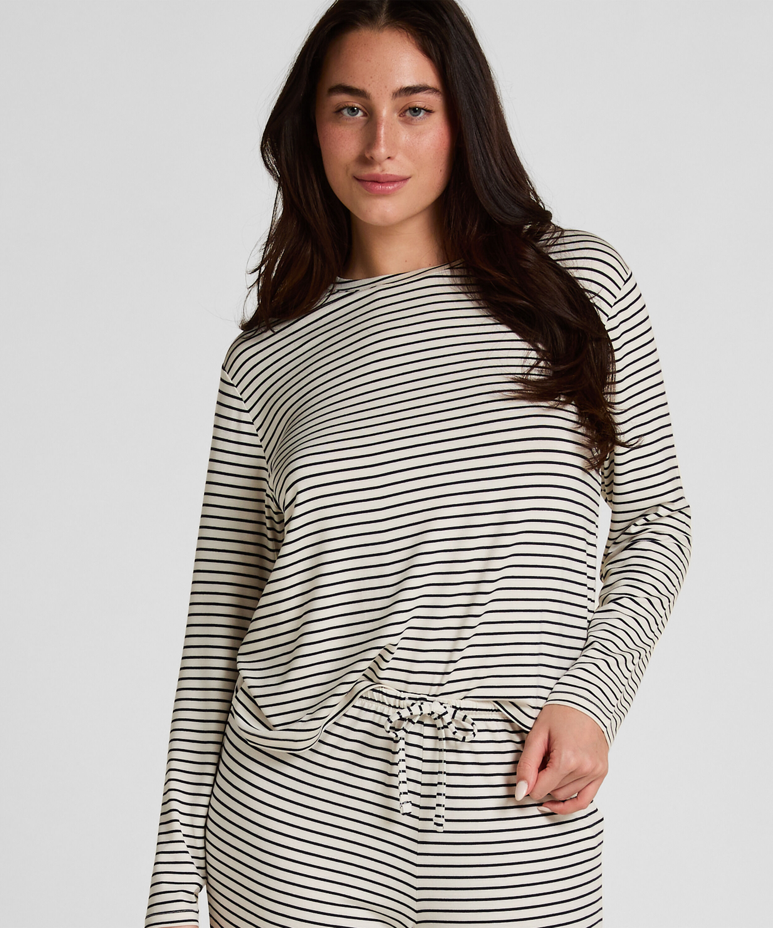 Pyjama Top Loose Jersey, Hvid