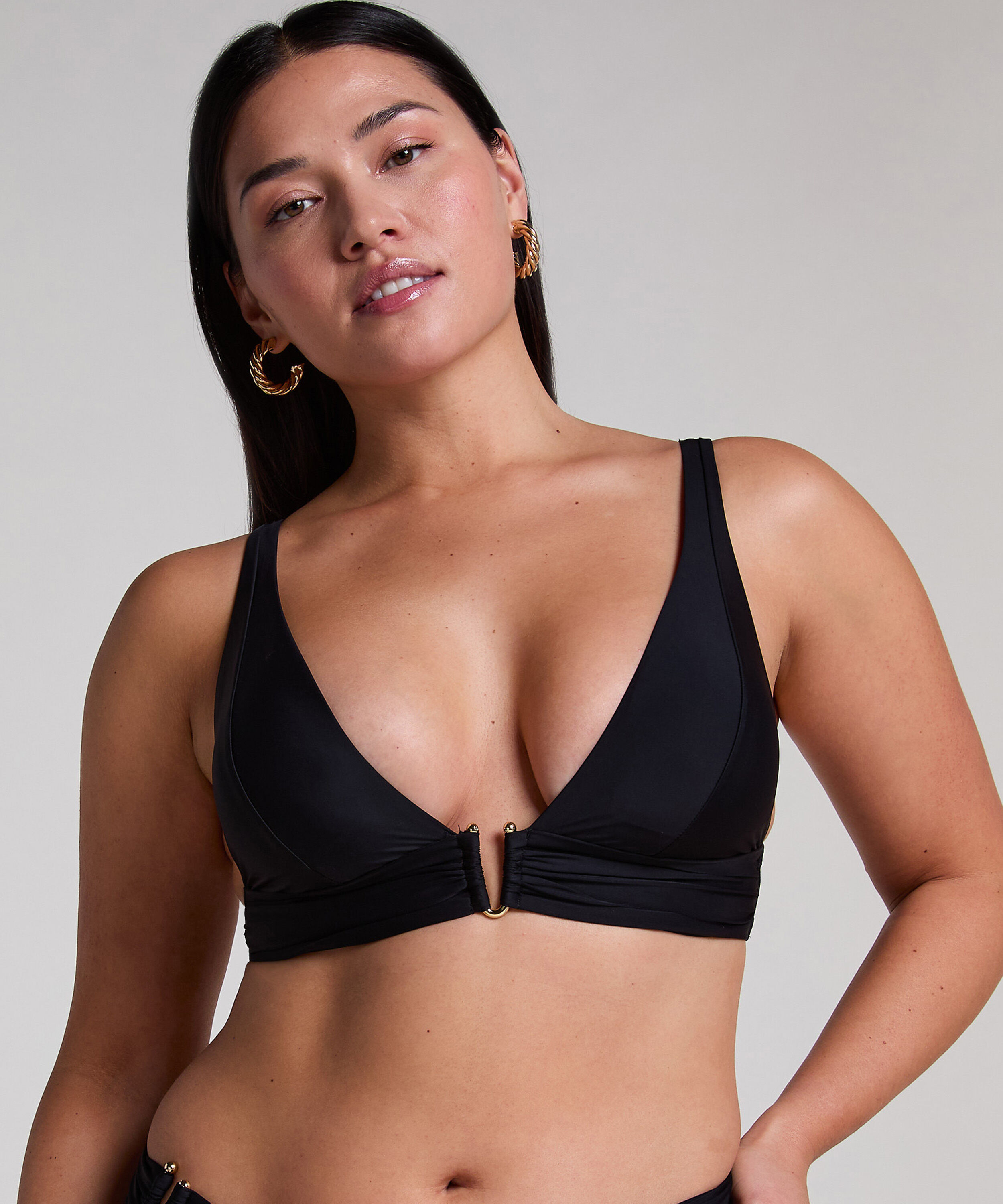 Trekantsbikinitop Luna, Sort