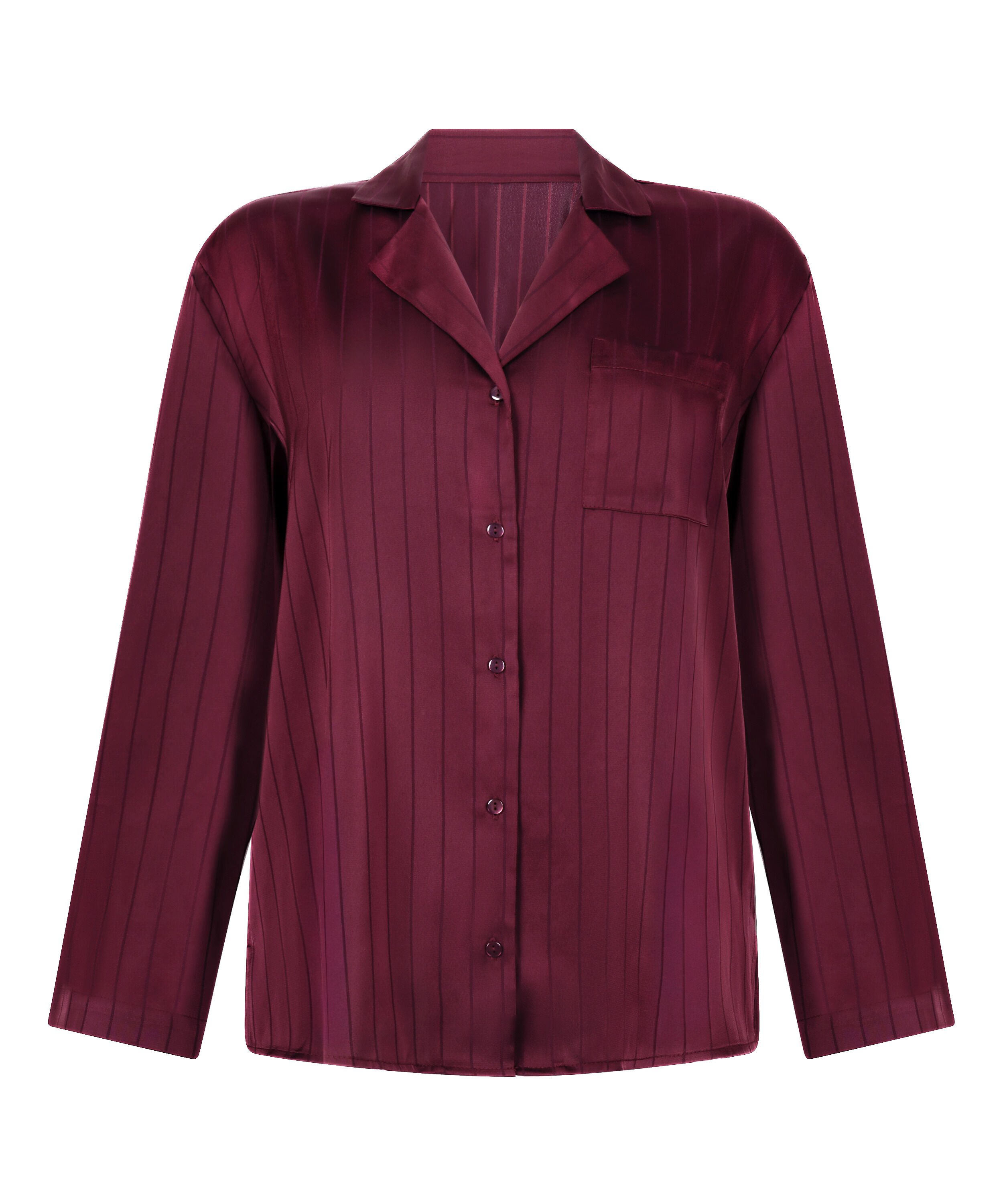 Satinjakke med n&aring;lestriber, Lilla