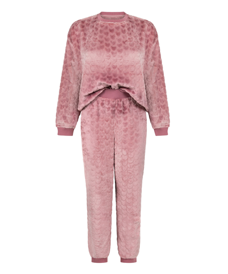 Pyjamas i fleece hjerte, Lilla