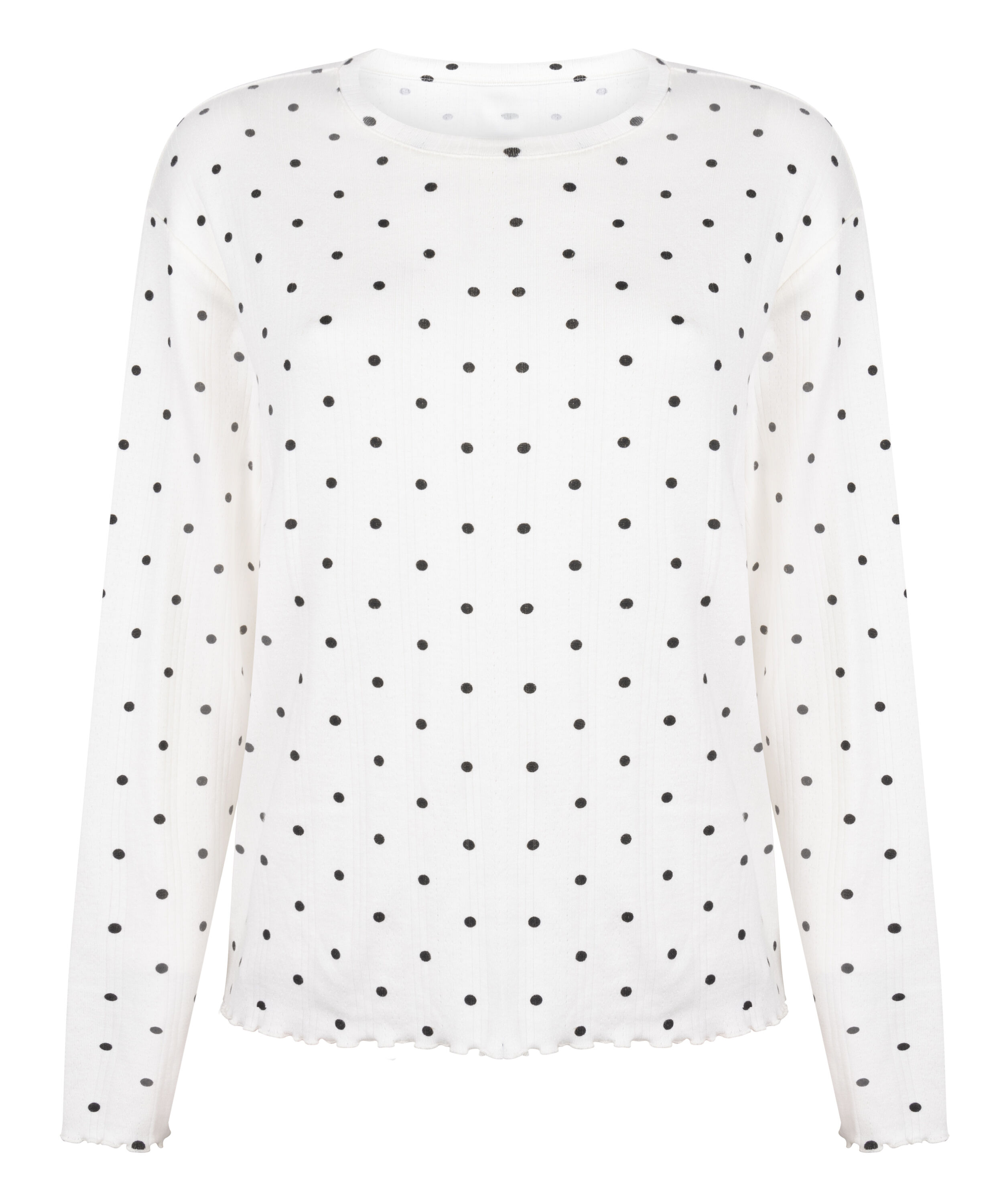 Pyjama Top Loose Pointelle, Hvid