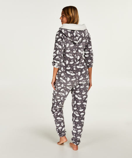 Onesie-jumpsuit Fleece, Grå