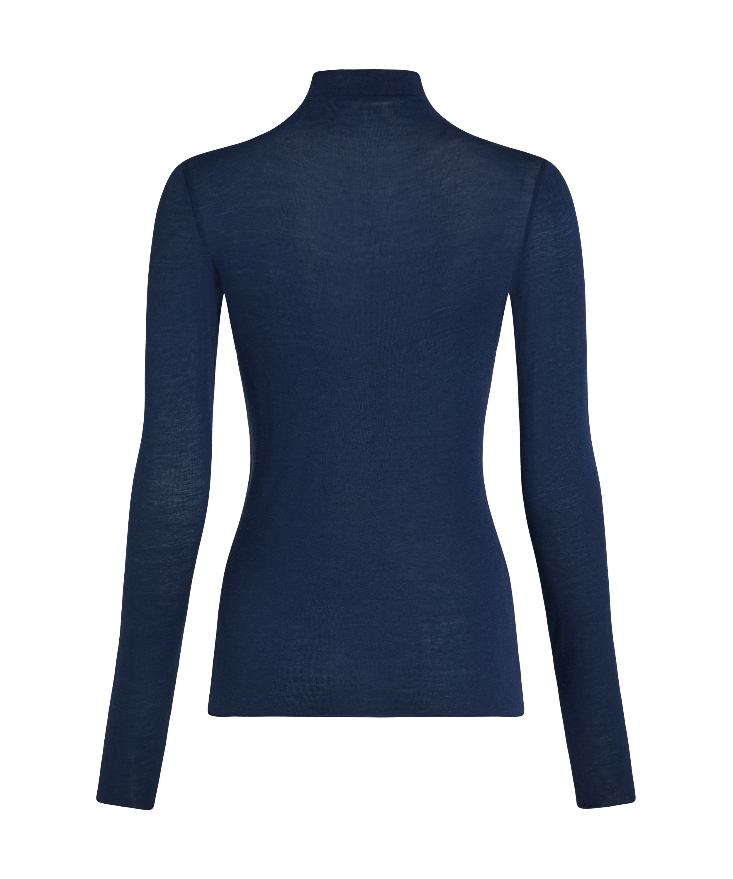 super soft rullekrave bluse med cashmere, Bl&aring;, main